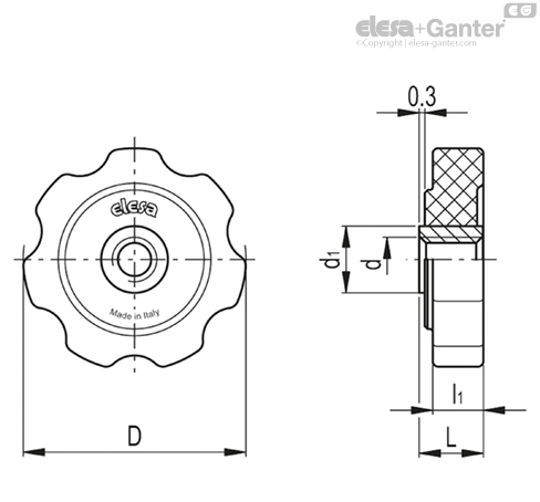 GFL-B - , 铜毂，螺纹通孔